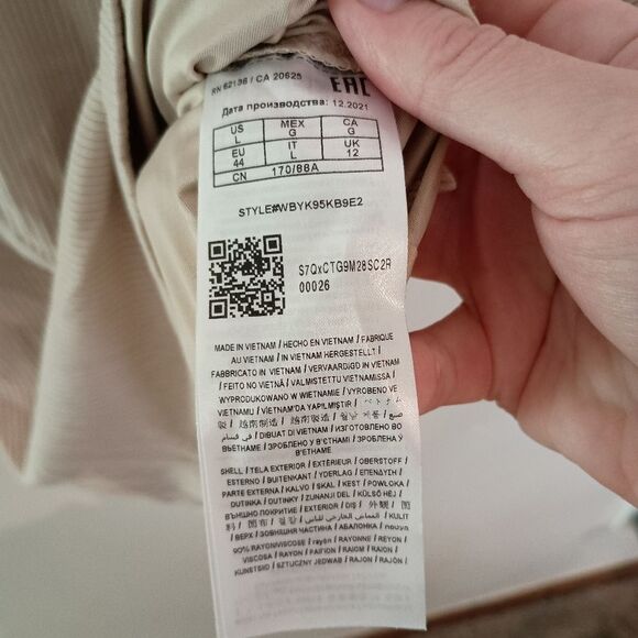 GUESS Women's ES Short Sleeve Lana Dress Tan Nude Eco Bodycon Size Large - Picture 3 of 5